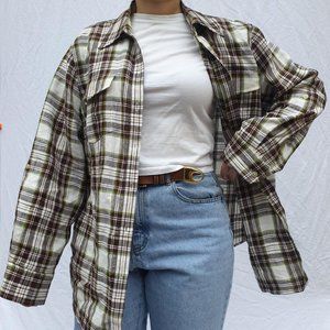 PLAID LINEN BUTTON DOWN SHIRT